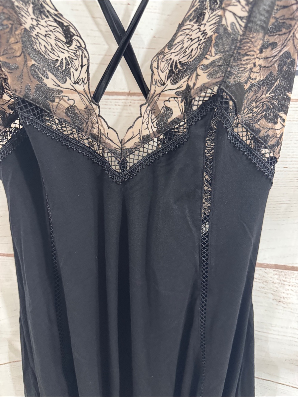NEW Thistle and Spire Black Briar Slip Dress with Lace Bodice Medium - Picture 3 of 8